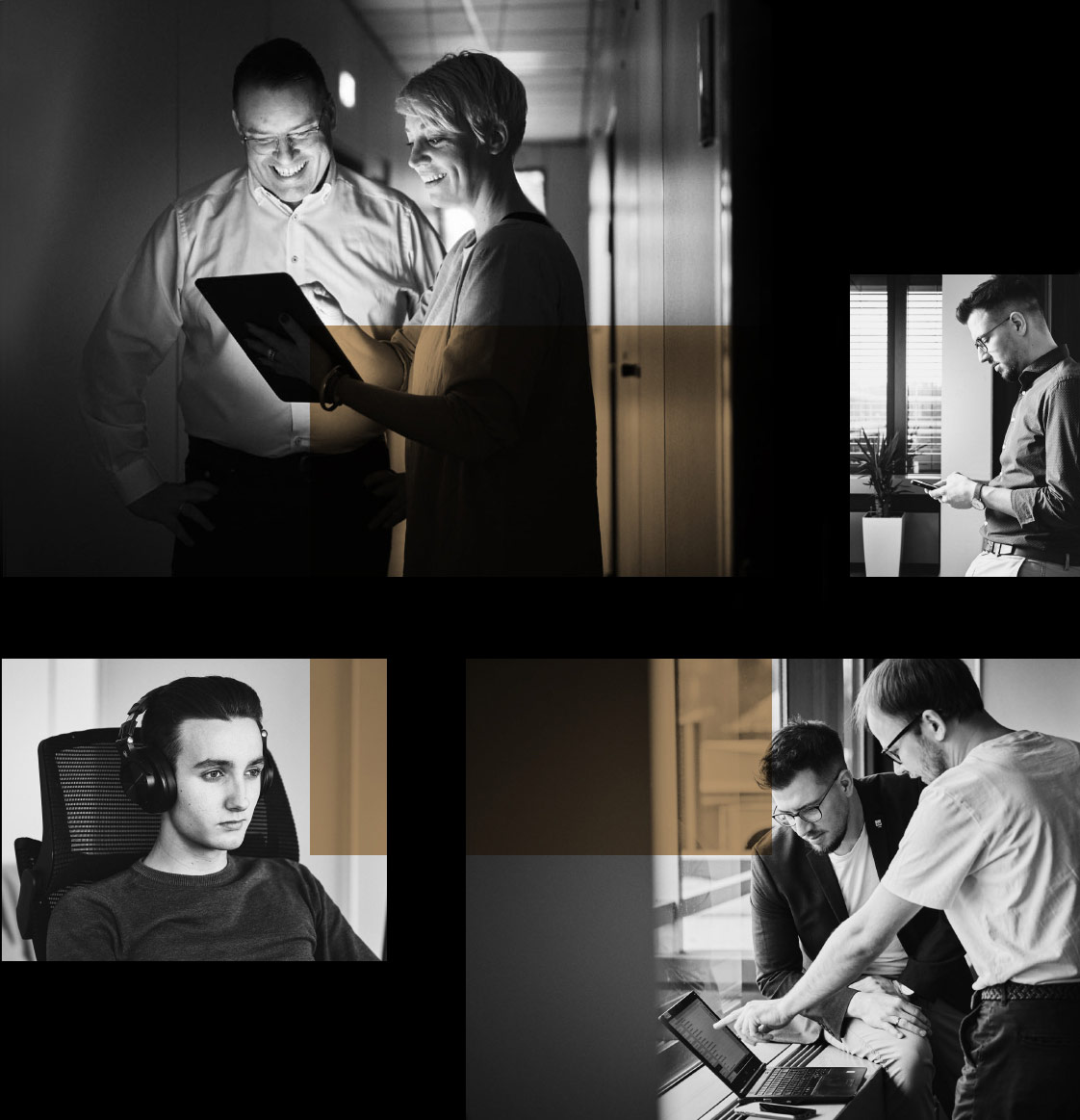 Absolut spitze – wir sind das Team der arven.io Eine Fotokollage des Teams der arven.io