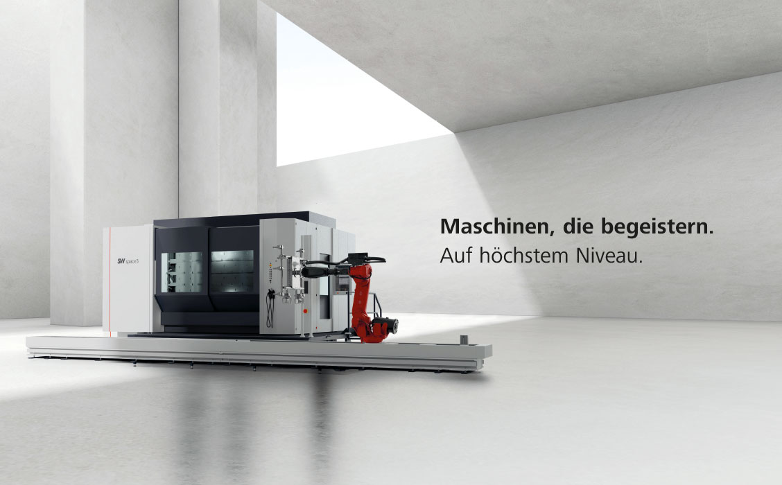 Eine Maschine mit Schrift von SW-Schwäbische-Werkzeugmaschinen