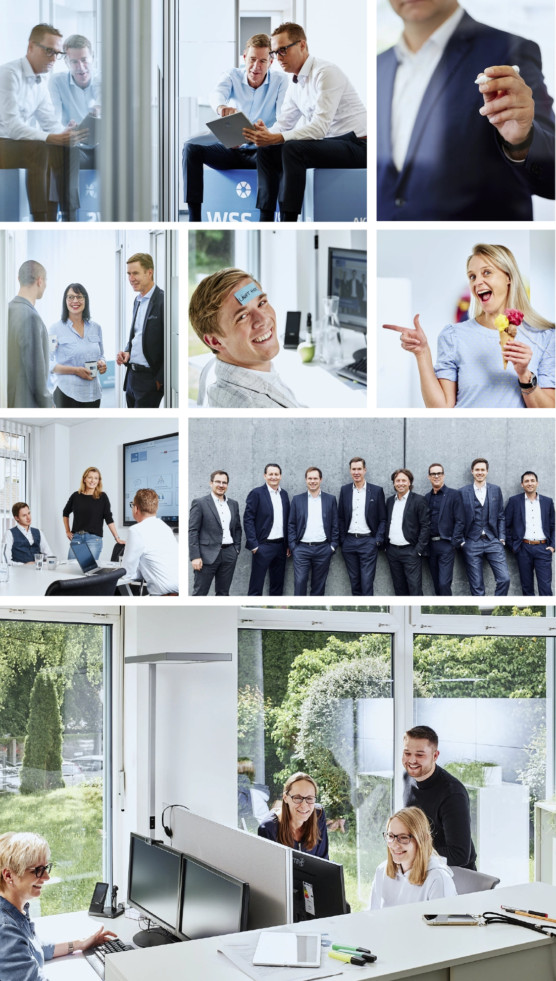 Die neue Bildwelt unseres Kunden WSS in einer Kollage dargestellt Die neue Bildwelt unseres Kunden WSS in einer Kollage dargestellt