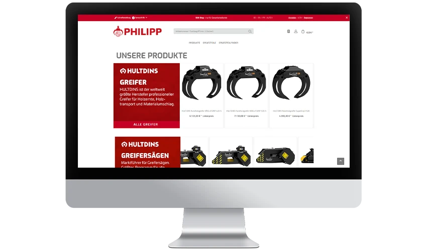 Shop Umsetzung des Onlineshops für unseren Kunden PHILIPP ForstWerkzeuge