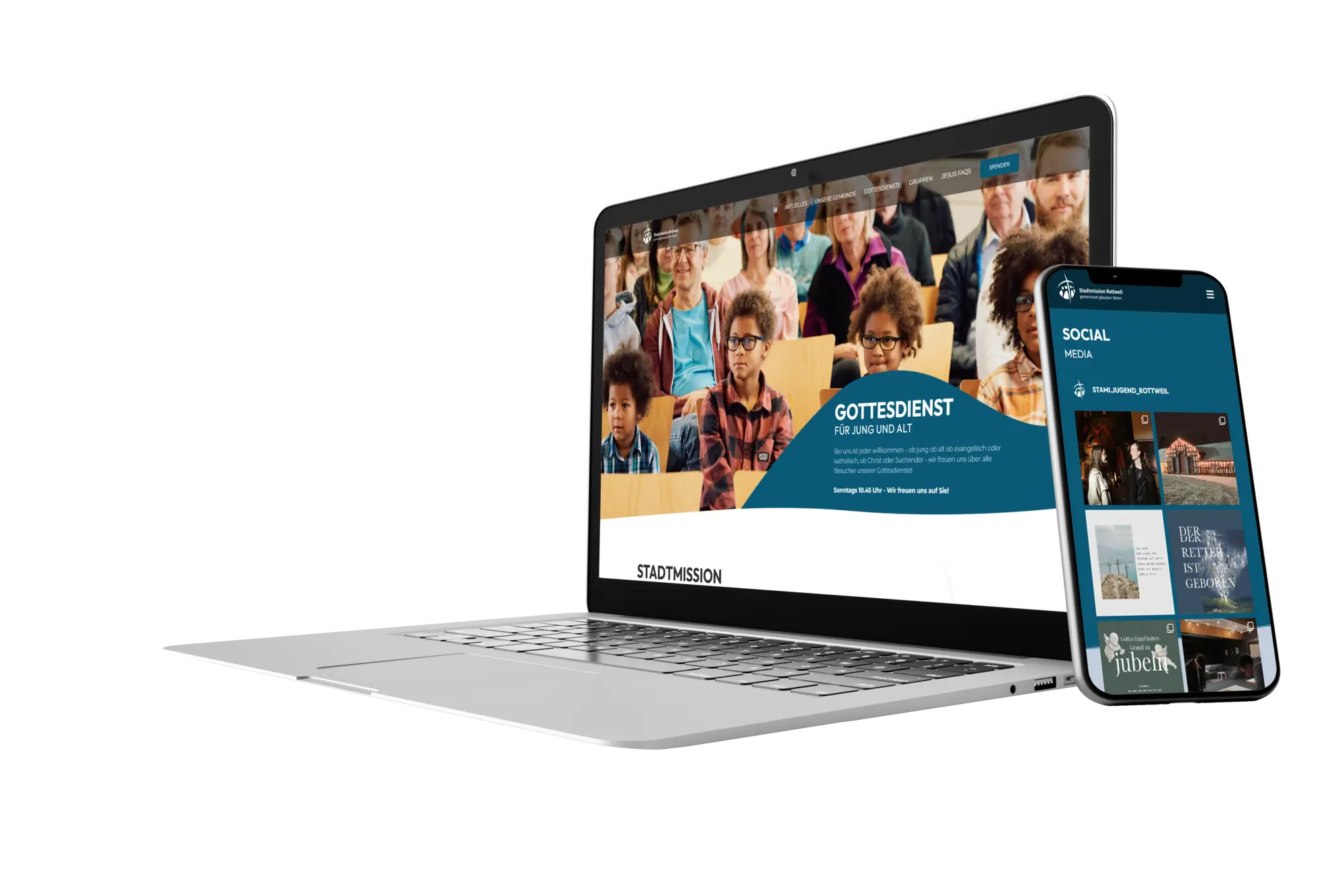 Die Webseite von der Stadtmission Rottweil Die Webseite des arven.io-Kunden Stadtmission Rottweil