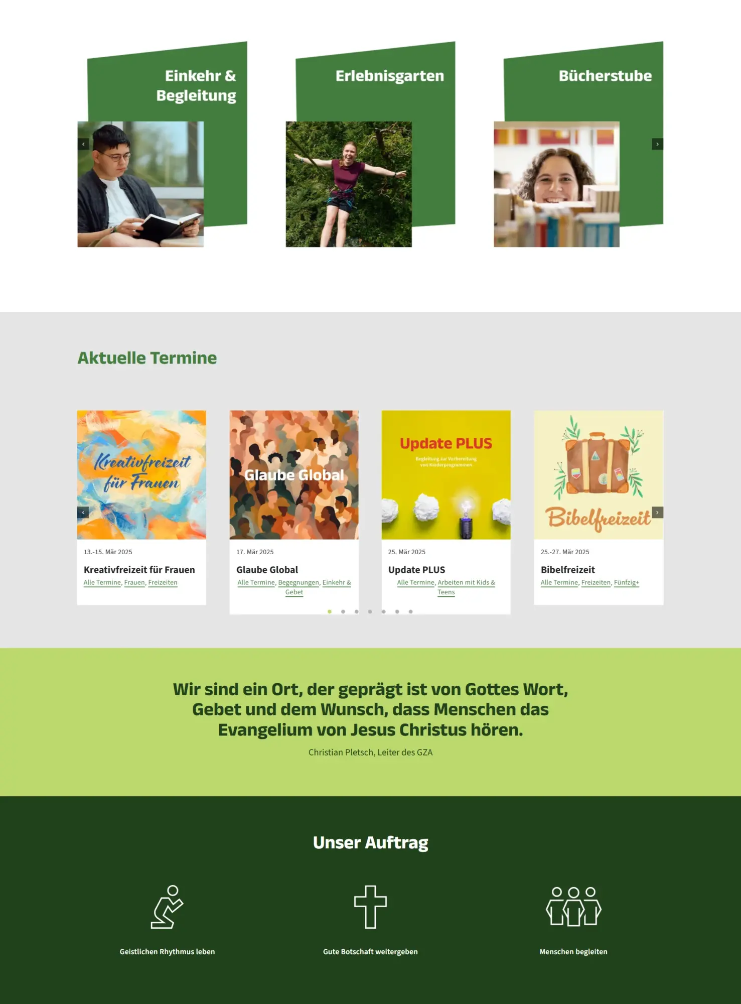 Das Geistliche Zentrum Adelshofen Screenshot des Geistlichen Zentrums Adelshofen
