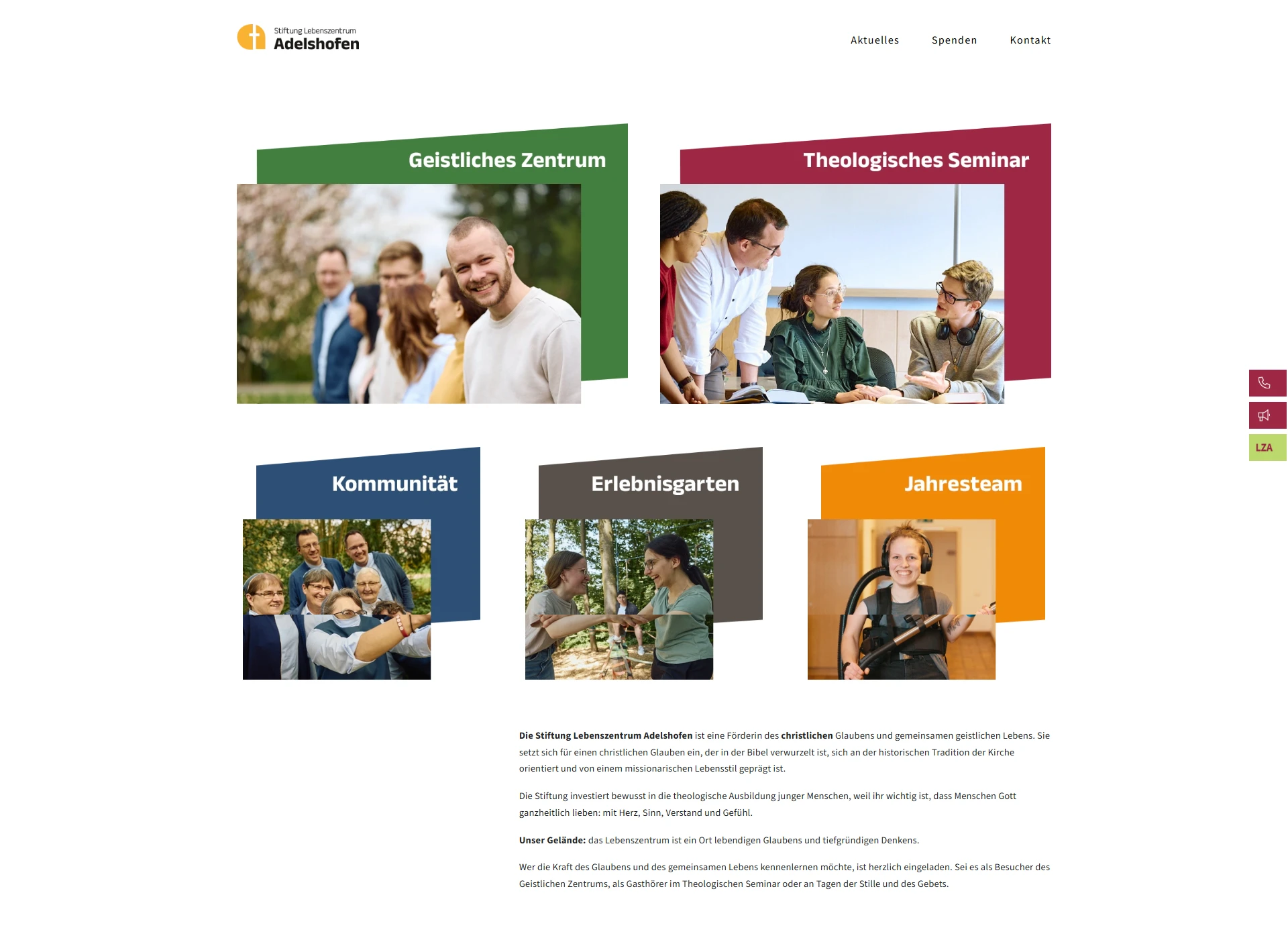 Die Stiftung Lebenszentrum Adelshofen Screenshot der Stiftung Lebenszentrum Adelshofen Seite